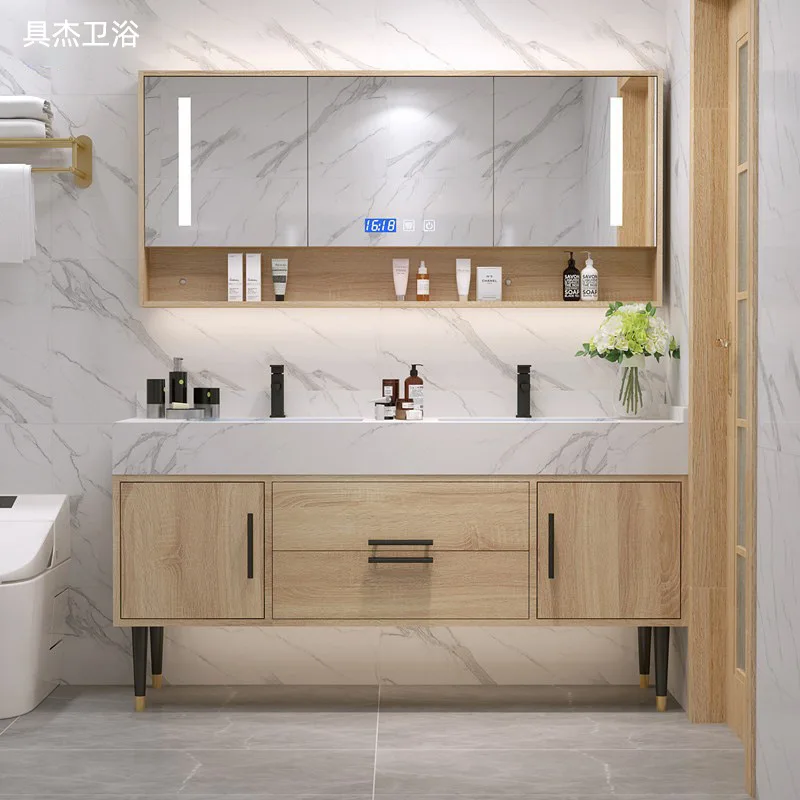 Bathroom cabinet combination small apartment smart rock slab integrated basin toilet hand washing table
Bathroom cabinet combination small apartment smart rock slab integrated basin toilet hand washing table