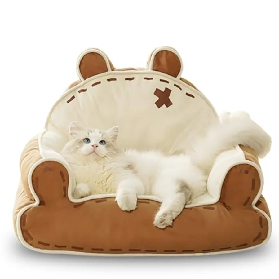 Cat Couch Bed for Indoor Cats, Cute Couch for Pets, Shape Design Cat Sofa Bed with Bear Ear, Fluffy Pet Beds with Non-Slip Bott
Cat Couch Bed for Indoor Cats, Cute Couch for Pets, Shape Design Cat Sofa Bed with Bear Ear, Fluffy Pet Beds with Non-Slip Bott