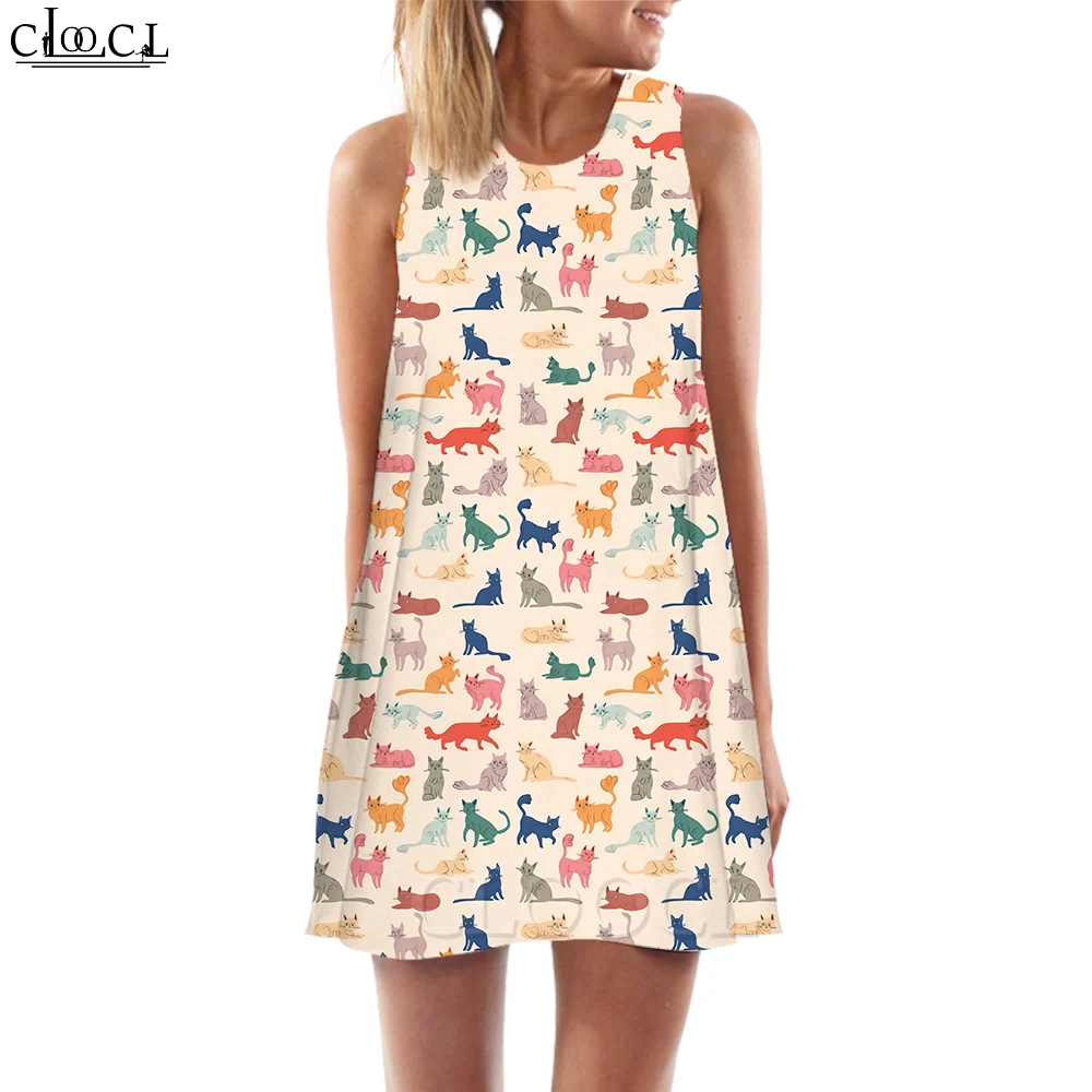 CLOOCL Women Tank Tops Cute Cartoon Cats Graphics 3D Printed Loose Dress Sexy Short Summer Sleeveless Dress Women Vest Dresses
CLOOCL Women Tank Tops Cute Cartoon Cats Graphics 3D Printed Loose Dress Sexy Short Summer Sleeveless Dress Women Vest Dresses