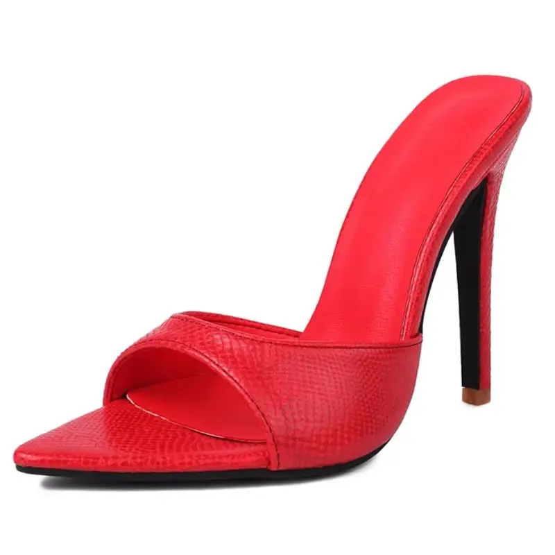 Summer Slippers Women Luxury High Heel Mules Shoes Black Red Sandals Point Peep toe Sandals Ladies Footwear Shoes Large Size 45
Summer Slippers Women Luxury High Heel Mules Shoes Black Red Sandals Point Peep toe Sandals Ladies Footwear Shoes Large Size 45