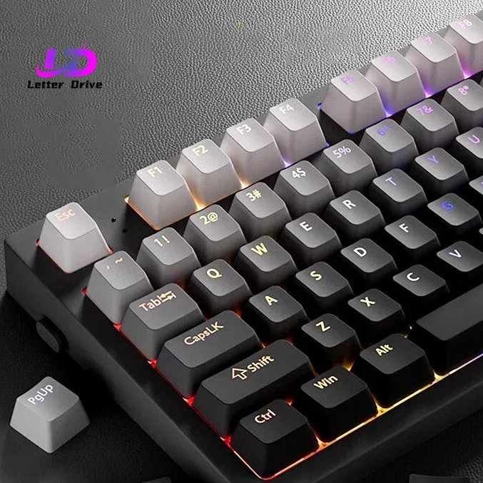 Gradient Backlit RGB Keycap OEM Profile PBT Double Shot Keycaps For Mx Switch Mechanical Gaming Keyboard ISO Layout Key caps DIY
