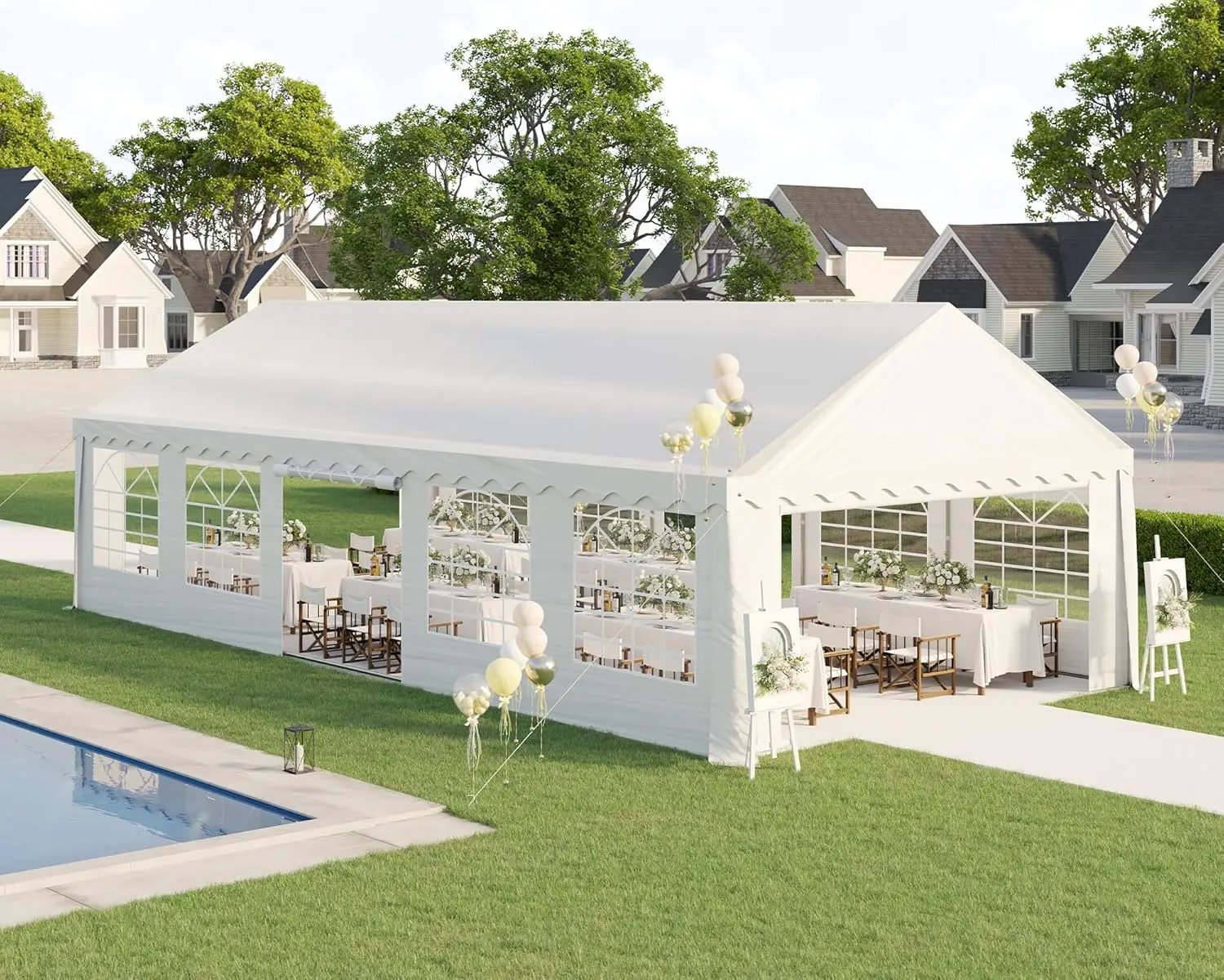 AMERLIFE 16x32 FT Party Tent with Sidewalls, Large Heavy-Duty Tents for Parties/Carport, Carpas para Fiestas Easy Set up,
AMERLIFE 16x32 FT Party Tent with Sidewalls, Large Heavy-Duty Tents for Parties/Carport, Carpas para Fiestas Easy Set up,