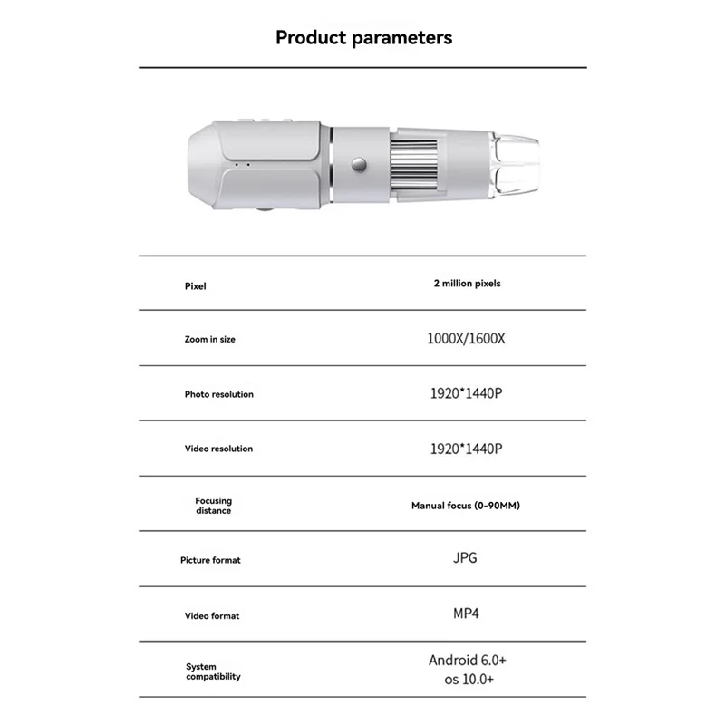 ABMF-беспроводная цифровая камера для осмотра эндоскопа с увеличением 50X-1600X, портативный мини-смартфон
ABMF-беспроводная цифровая камера для осмотра эндоскопа с увеличением 50X-1600X, портативный мини-смартфон