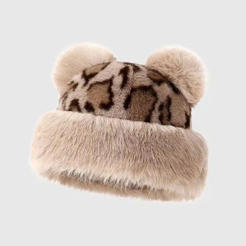 Теплая шапка с медвежьими ушками, шляпа-ведро без полей из искусственного меха с леопардовым принтом, ветрозащитная рыбацкая шапка из меха норки в корейском стиле
Теплая шапка с медвежьими ушками, шляпа-ведро без полей из искусственного меха с леопардовым принтом, ветрозащитная рыбацкая шапка из меха норки в корейском стиле