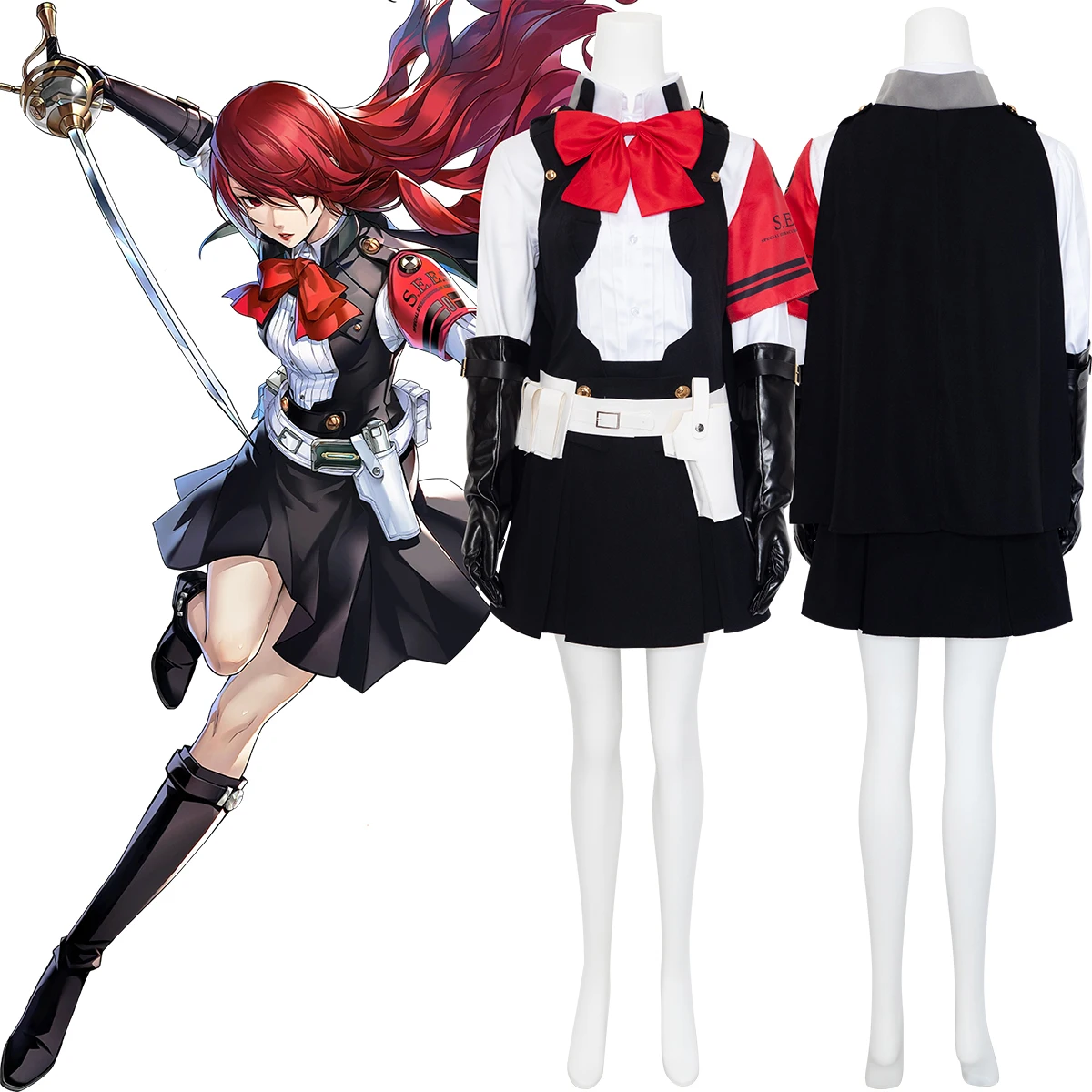 Mitsuru Kirijo Cosplay Costume The Phantom X Reload SEES Battle Version Black Outfit with Cape
Mitsuru Kirijo Cosplay Costume The Phantom X Reload SEES Battle Version Black Outfit with Cape