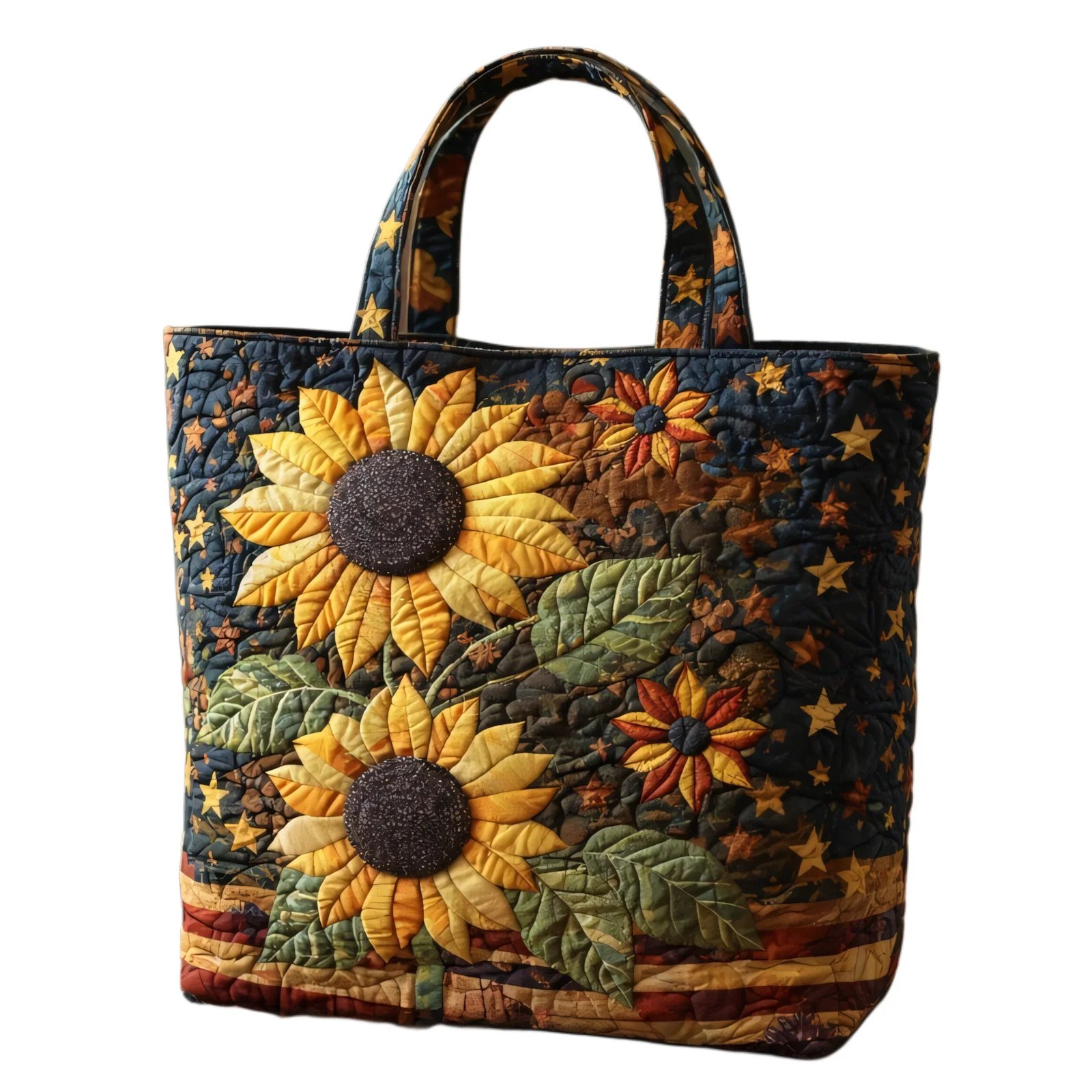 Vintage Sunflower & Star Print Tote Bag Quilted Canvas Shoulder Bag Casual Handbag for Women Men Daily Use
Vintage Sunflower & Star Print Tote Bag Quilted Canvas Shoulder Bag Casual Handbag for Women Men Daily Use