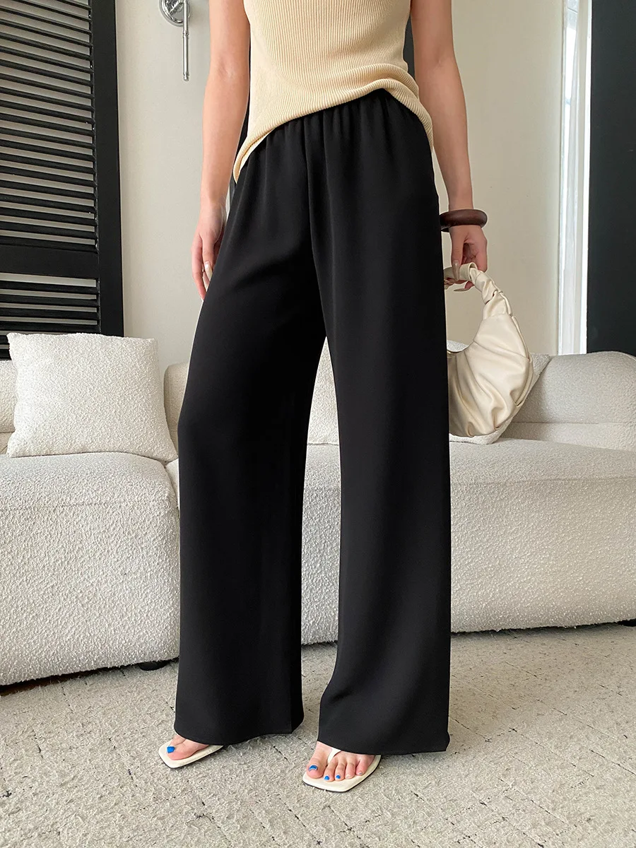 Summer women's hanging elastic high waist slimming loose straight leg wide leg casual pants
Summer women's hanging elastic high waist slimming loose straight leg wide leg casual pants