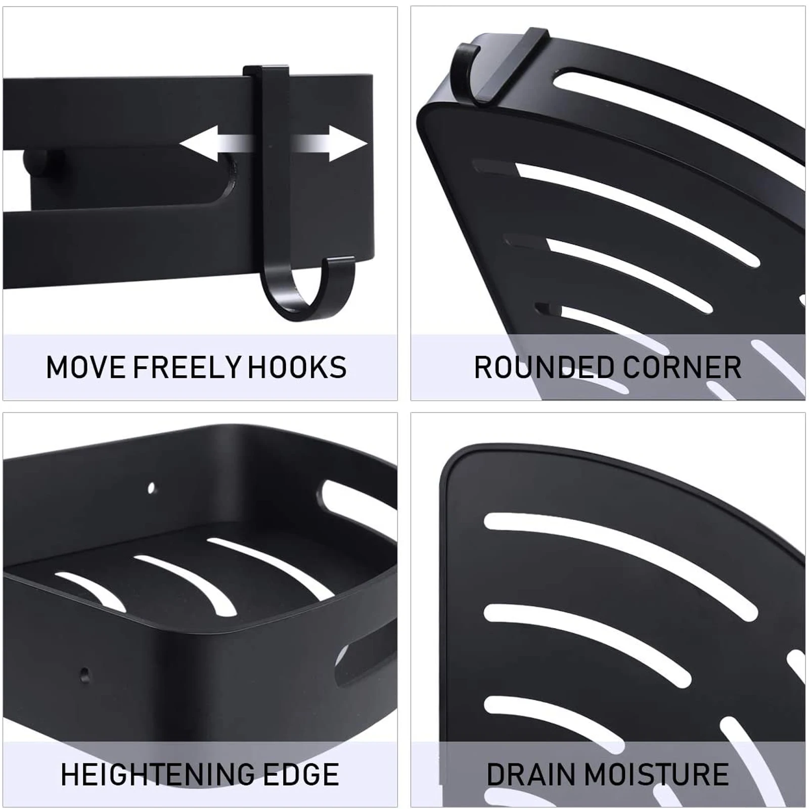 2pcs Bathroom Corner Shelf Stainless Steel Wall Mounted Rack Black Coating 2Hooks Storage Organizer Shower Kitchen Rack
2pcs Bathroom Corner Shelf Stainless Steel Wall Mounted Rack Black Coating 2Hooks Storage Organizer Shower Kitchen Rack