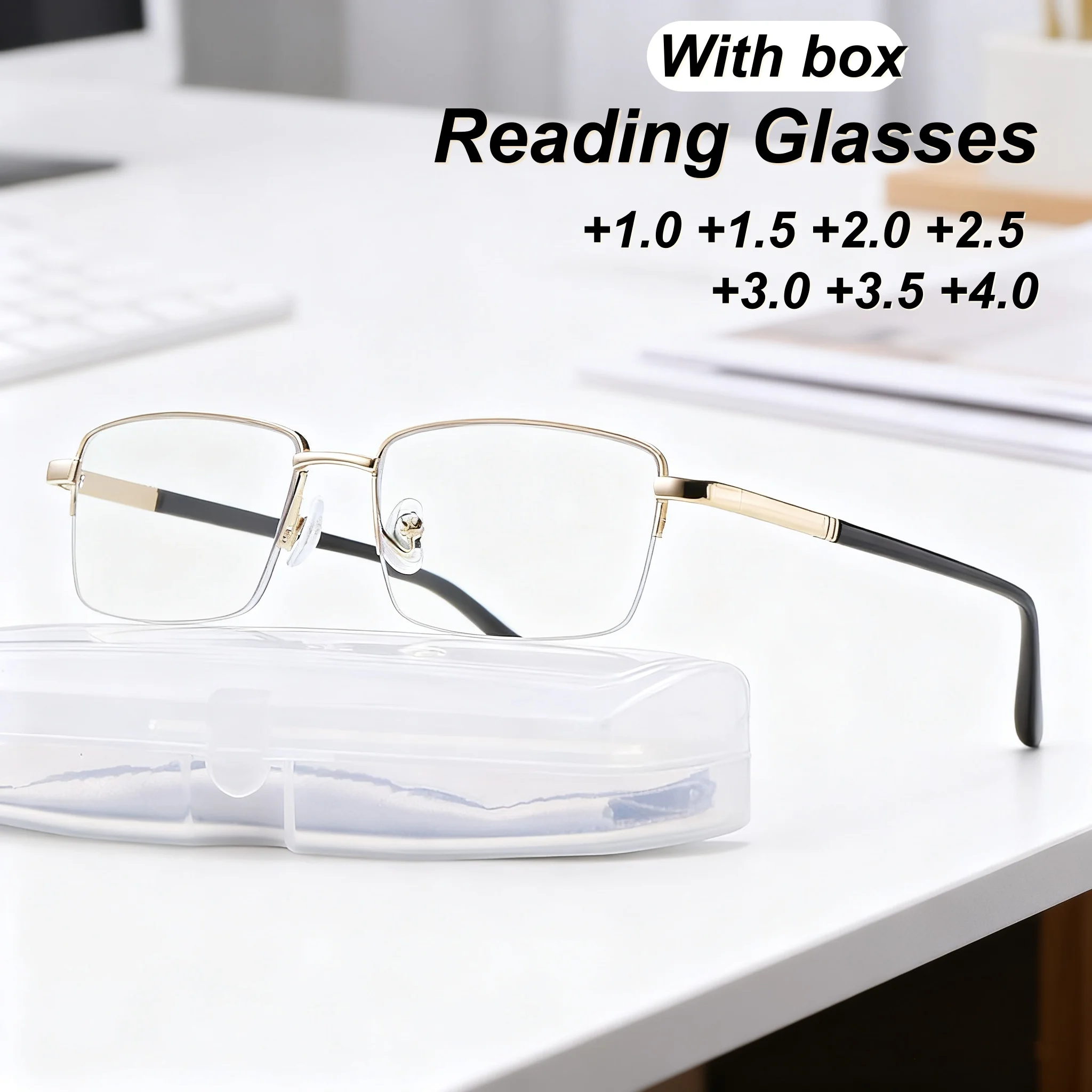 New Fashion Personalized HD Metal Frame Women's Reading Glasses Ultra Light Neutral Belt Glasses Box Anti Blue Light Glasses
New Fashion Personalized HD Metal Frame Women's Reading Glasses Ultra Light Neutral Belt Glasses Box Anti Blue Light Glasses