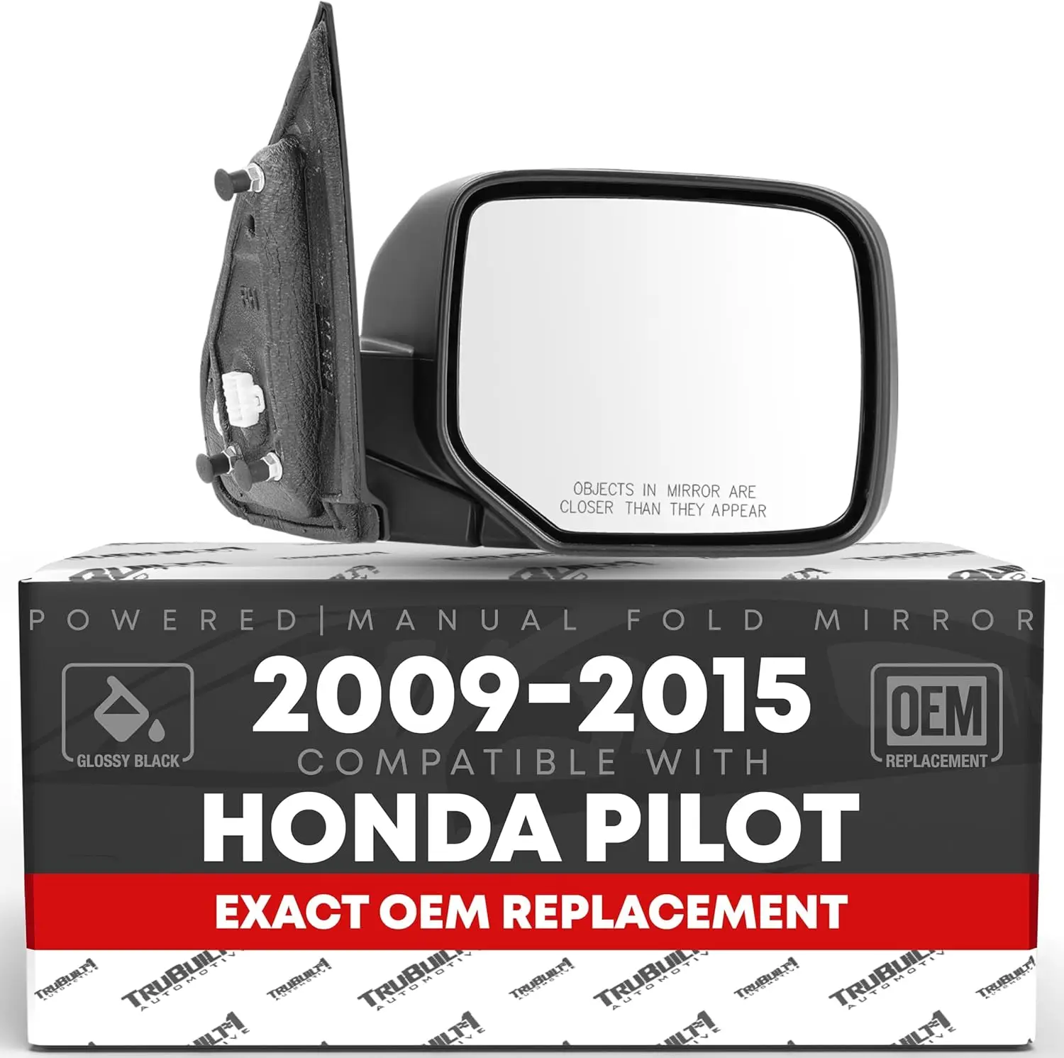 Passenger Side Mirror for 2009-2015 Honda Pilot - Heated, Power Adjust, Manual Fold, Convex Glass, Black
Passenger Side Mirror for 2009-2015 Honda Pilot - Heated, Power Adjust, Manual Fold, Convex Glass, Black