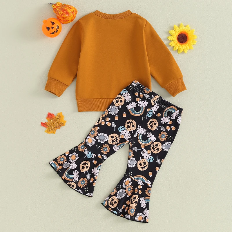 Cute Baby Girls Autumn Apparel Set with Letter Print Sweatshirts and Pumpkin Flower Rainbow Print Flare Pants 2-Piece
Cute Baby Girls Autumn Apparel Set with Letter Print Sweatshirts and Pumpkin Flower Rainbow Print Flare Pants 2-Piece