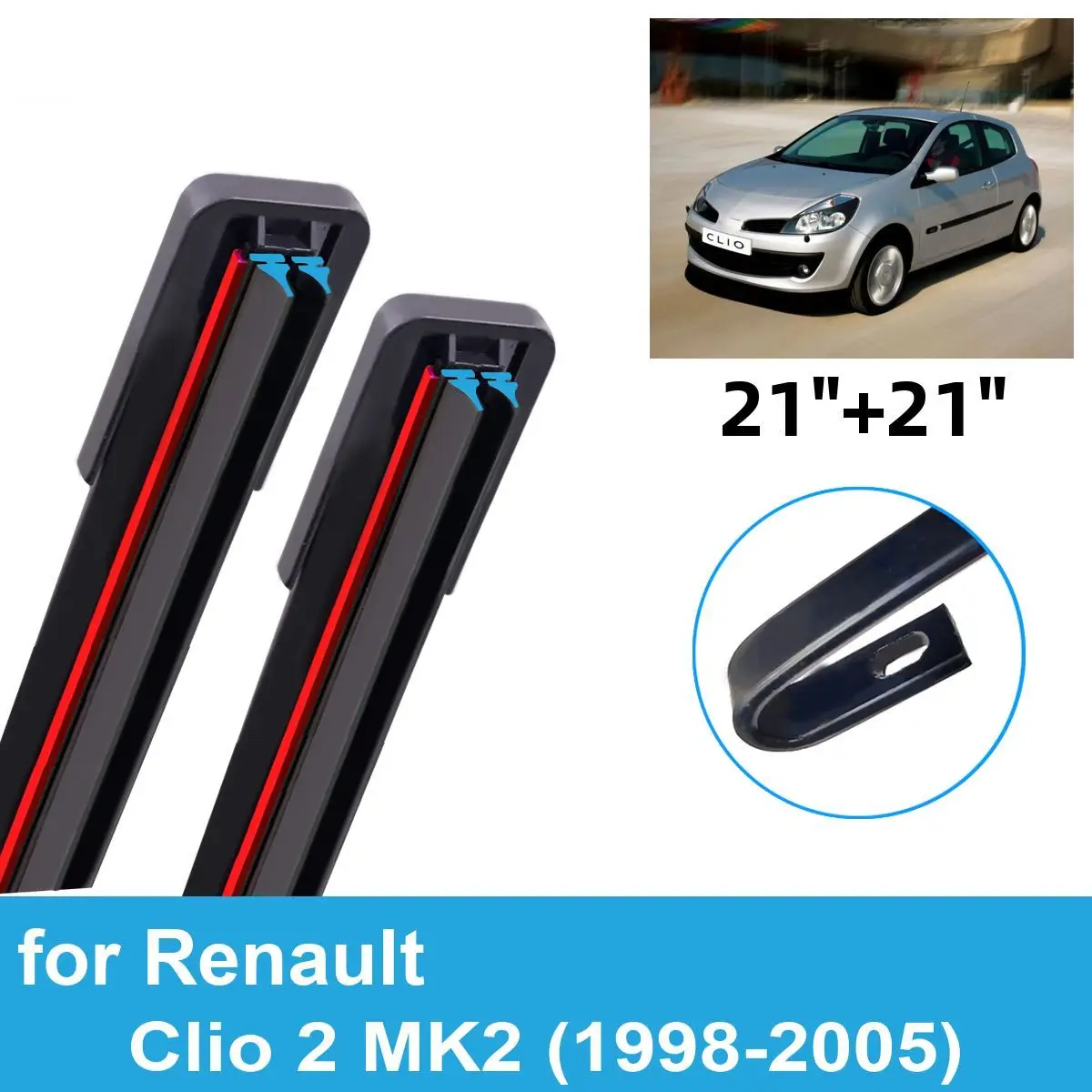 2PCS Car Wiper Blades for 1998-2005 Renault Clio 2 MK2 Front Windscreen Windshield Double Rubber Car Accessories 2003 2004 2005
2PCS Car Wiper Blades for 1998-2005 Renault Clio 2 MK2 Front Windscreen Windshield Double Rubber Car Accessories 2003 2004 2005