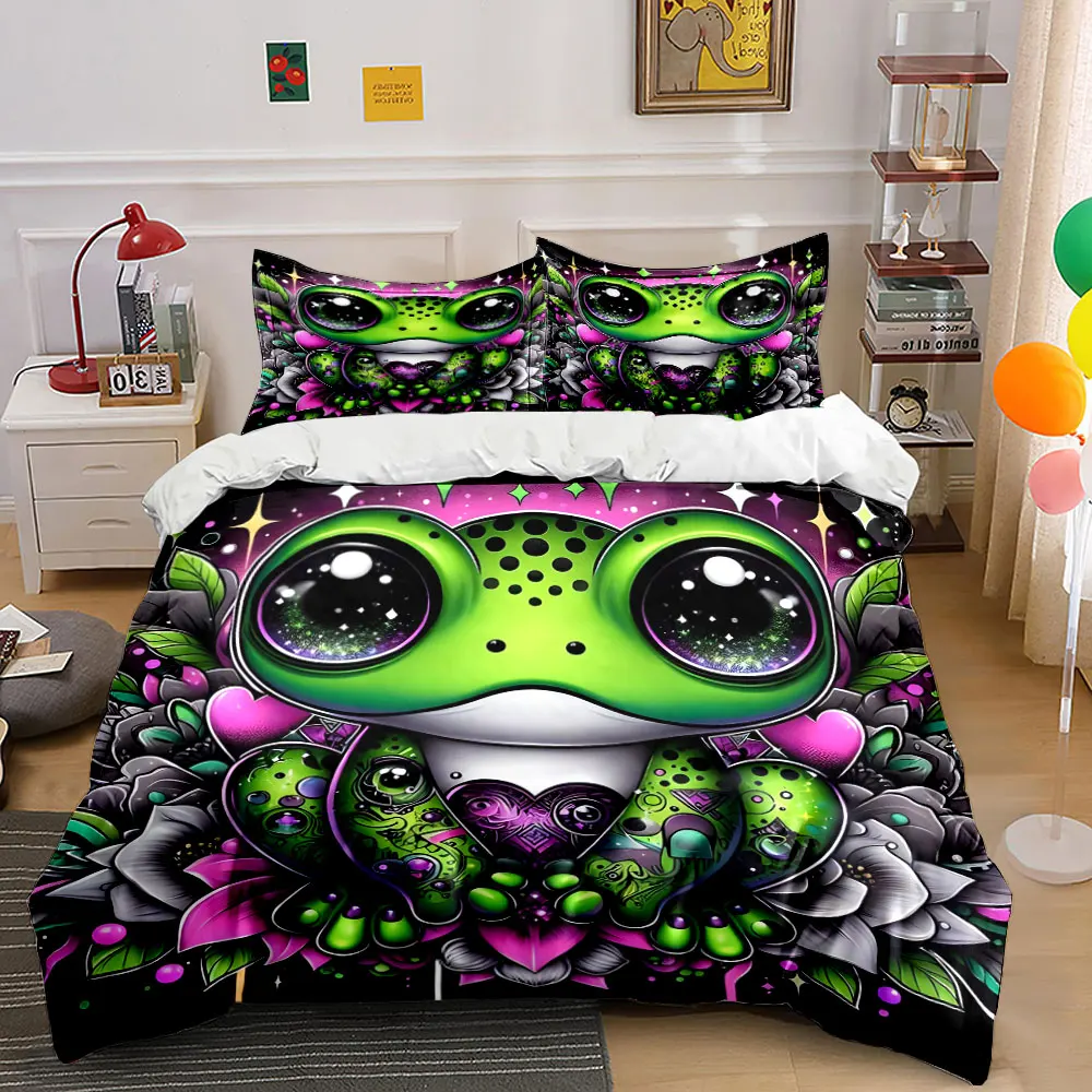 Fantasy frog with floral background Print Soft Comfortable Duvet Cover Bedding Set Included 1*Duvet Cover 2*Pillowcases
Fantasy frog with floral background Print Soft Comfortable Duvet Cover Bedding Set Included 1*Duvet Cover 2*Pillowcases