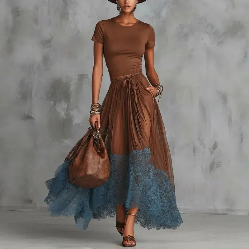 Elegant Independent Women's Spring New Style Long Skirt Base Layer Waist Inward V-Neck Half-Sleeve Embroidered Fashion Set
Elegant Independent Women's Spring New Style Long Skirt Base Layer Waist Inward V-Neck Half-Sleeve Embroidered Fashion Set