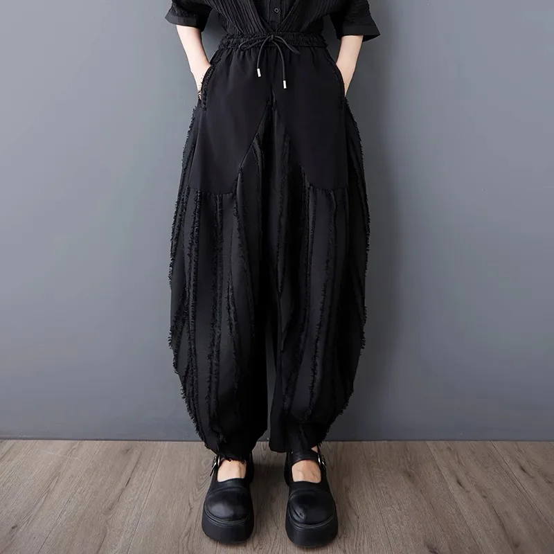 SuperAen Casual Harlan Pants Women's 2025 New Summer Striped Splicing Loose Loose Rough Edge Wide Leg Pants
SuperAen Casual Harlan Pants Women's 2025 New Summer Striped Splicing Loose Loose Rough Edge Wide Leg Pants
