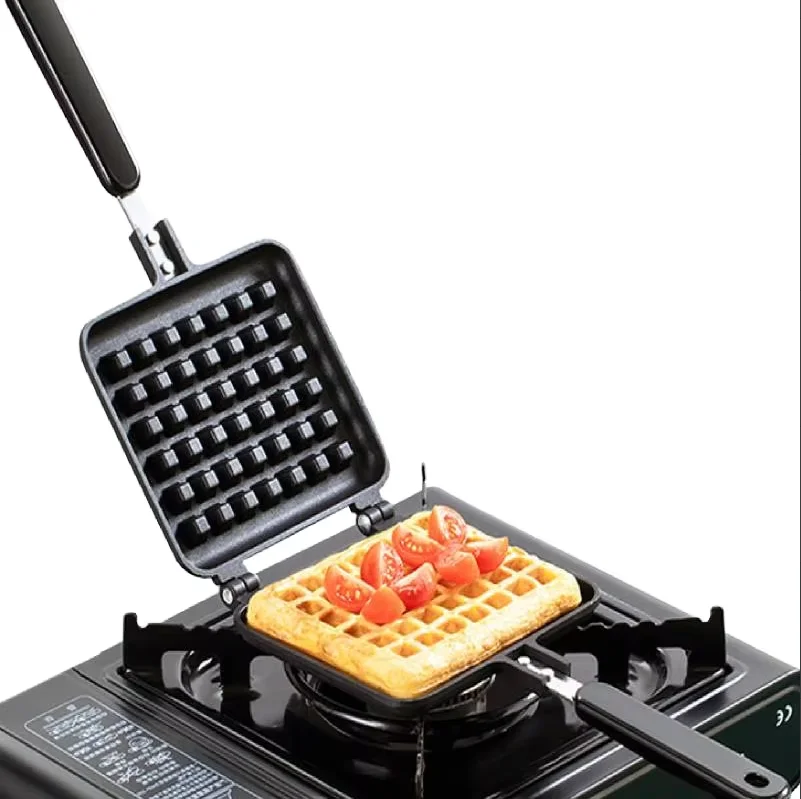 Non-stick campground stovetop waffle machine pan, Belgian waffle frying pan, home breakfast baking pastry board
Non-stick campground stovetop waffle machine pan, Belgian waffle frying pan, home breakfast baking pastry board