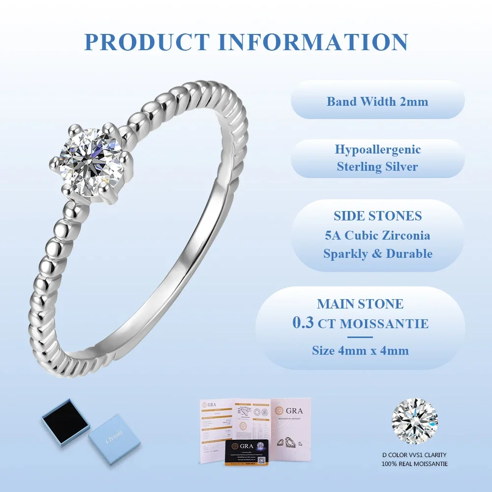 Genuine 925 Sterling Silver D VVS1 6 Claw Moissanite Jewelry Ring for Girls Elegant Party Birthday Gift with GRA 2025
Genuine 925 Sterling Silver D VVS1 6 Claw Moissanite Jewelry Ring for Girls Elegant Party Birthday Gift with GRA 2025