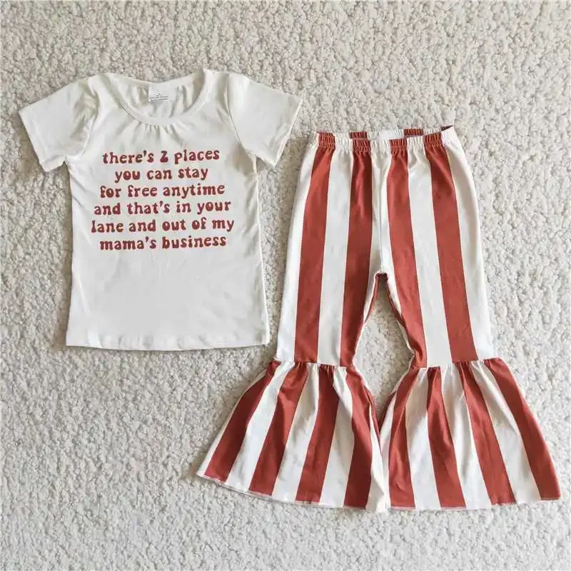 2022 Hot Selling RTS Baby Girls New Design There S 2 place White Red Stripes Pants Bell Bottoms Outfits Kids Cute Set Fashion
2022 Hot Selling RTS Baby Girls New Design There S 2 place White Red Stripes Pants Bell Bottoms Outfits Kids Cute Set Fashion