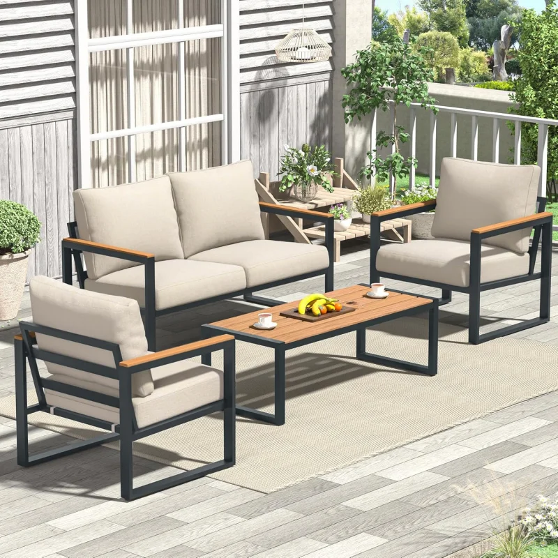 2026 New:Patio Furniture Set, 4 Pieces Outdoor Patio Furniture with Coffee Table Set, Metal Patio Conversation Sets with Washabl
2026 New:Patio Furniture Set, 4 Pieces Outdoor Patio Furniture with Coffee Table Set, Metal Patio Conversation Sets with Washabl