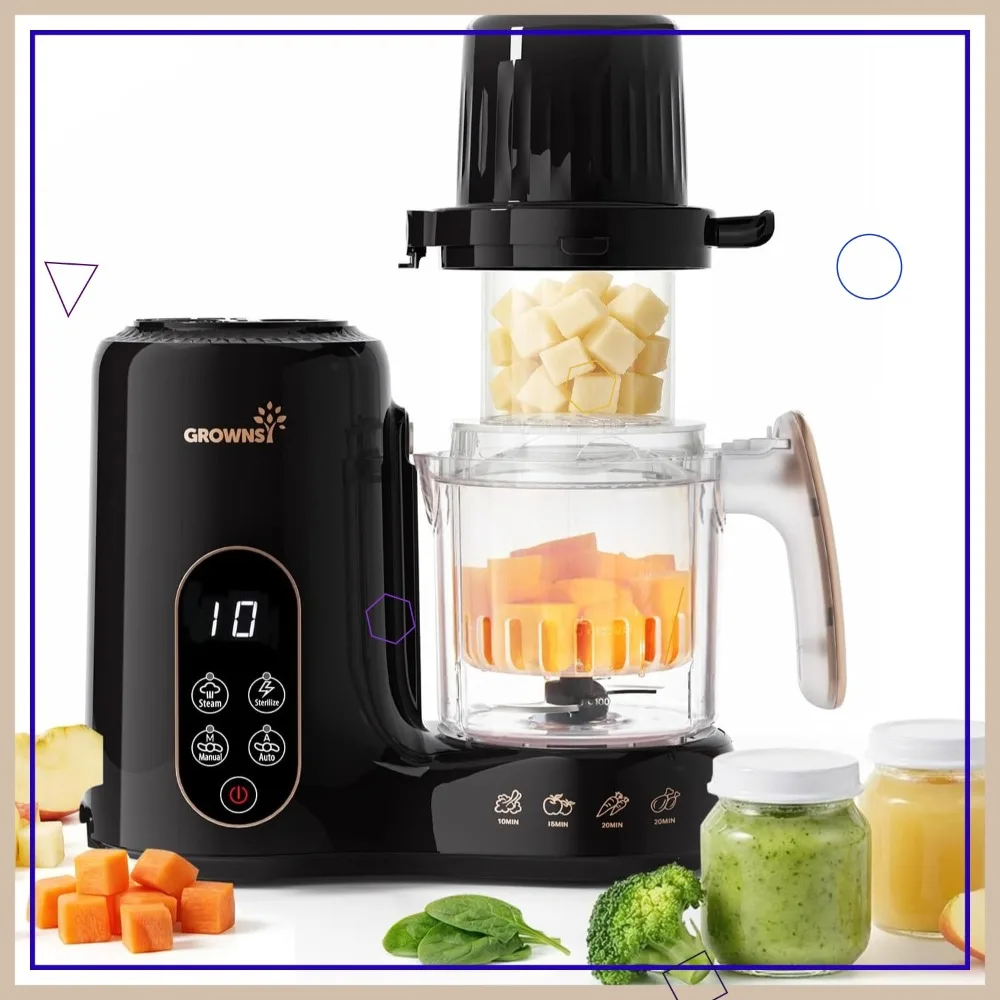 Baby Food Maker with Dual-Layer Steam Basket | Steamer & Blender for Starting Solids 6+ Months | BPA-Free, Black & Gold
Baby Food Maker with Dual-Layer Steam Basket | Steamer & Blender for Starting Solids 6+ Months | BPA-Free, Black & Gold