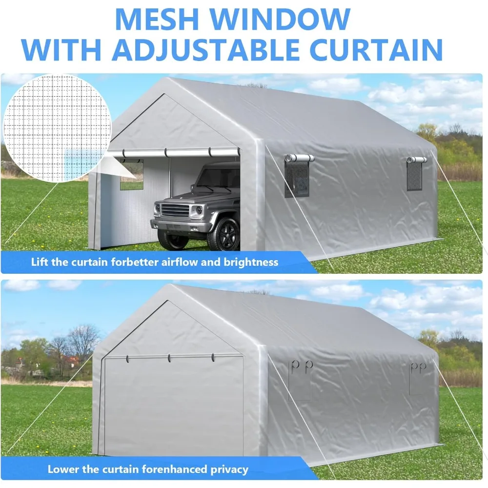 Carport 13x21ft сверхмощный большой навес для хранения на открытом воздухе с закатанными окнами, портативный гараж со съемными боковыми стенками и дверцами, автомобиль C
Carport 13x21ft сверхмощный большой навес для хранения на открытом воздухе с закатанными окнами, портативный гараж со съемными боковыми стенками и дверцами, автомобиль C
