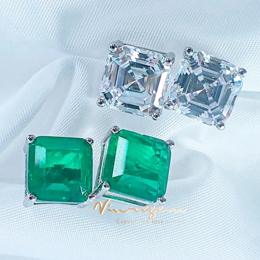 Vinregem Asscher Cut Lab Created Sapphire Emerald Gemstone Ear Studs Earrings for Women 100% 925 Sterling Silver Fine Jewelry
Vinregem Asscher Cut Lab Created Sapphire Emerald Gemstone Ear Studs Earrings for Women 100% 925 Sterling Silver Fine Jewelry