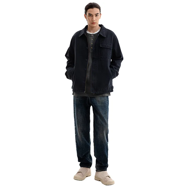 Pure Cotton American Sle Stand Collar Workwear Jaet Men's Loose Faion Retro Print Men's Cotton Jaet Trendy Outerwear
Pure Cotton American Sle Stand Collar Workwear Jaet Men's Loose Faion Retro Print Men's Cotton Jaet Trendy Outerwear