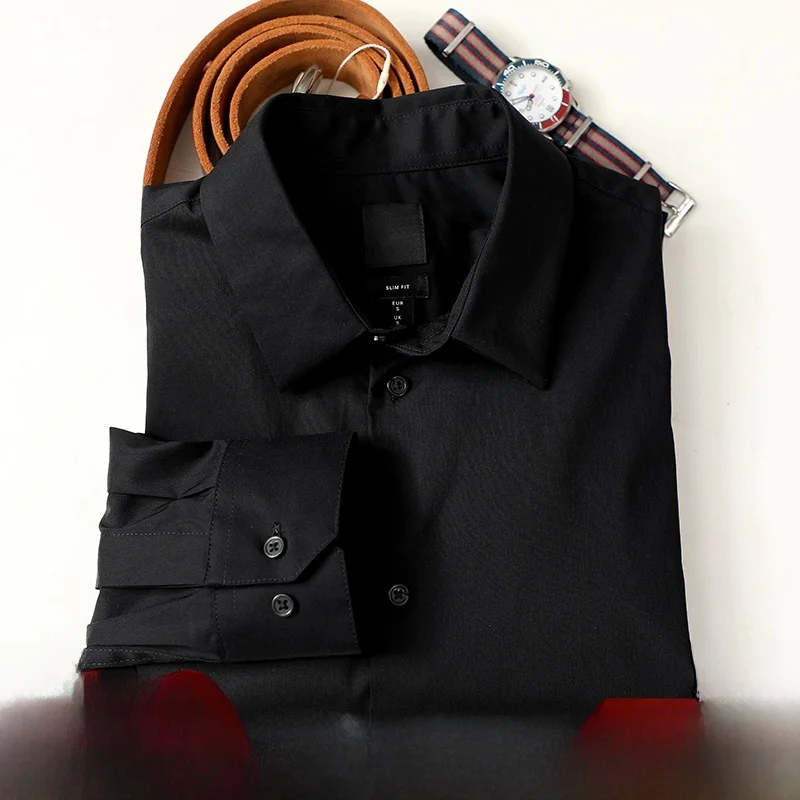 Nordic Slim Fit Casual Black Shirt Elastic Taffeta Spring New Style Men's Fashion Business Shirt Nordic Small Audience
Nordic Slim Fit Casual Black Shirt Elastic Taffeta Spring New Style Men's Fashion Business Shirt Nordic Small Audience