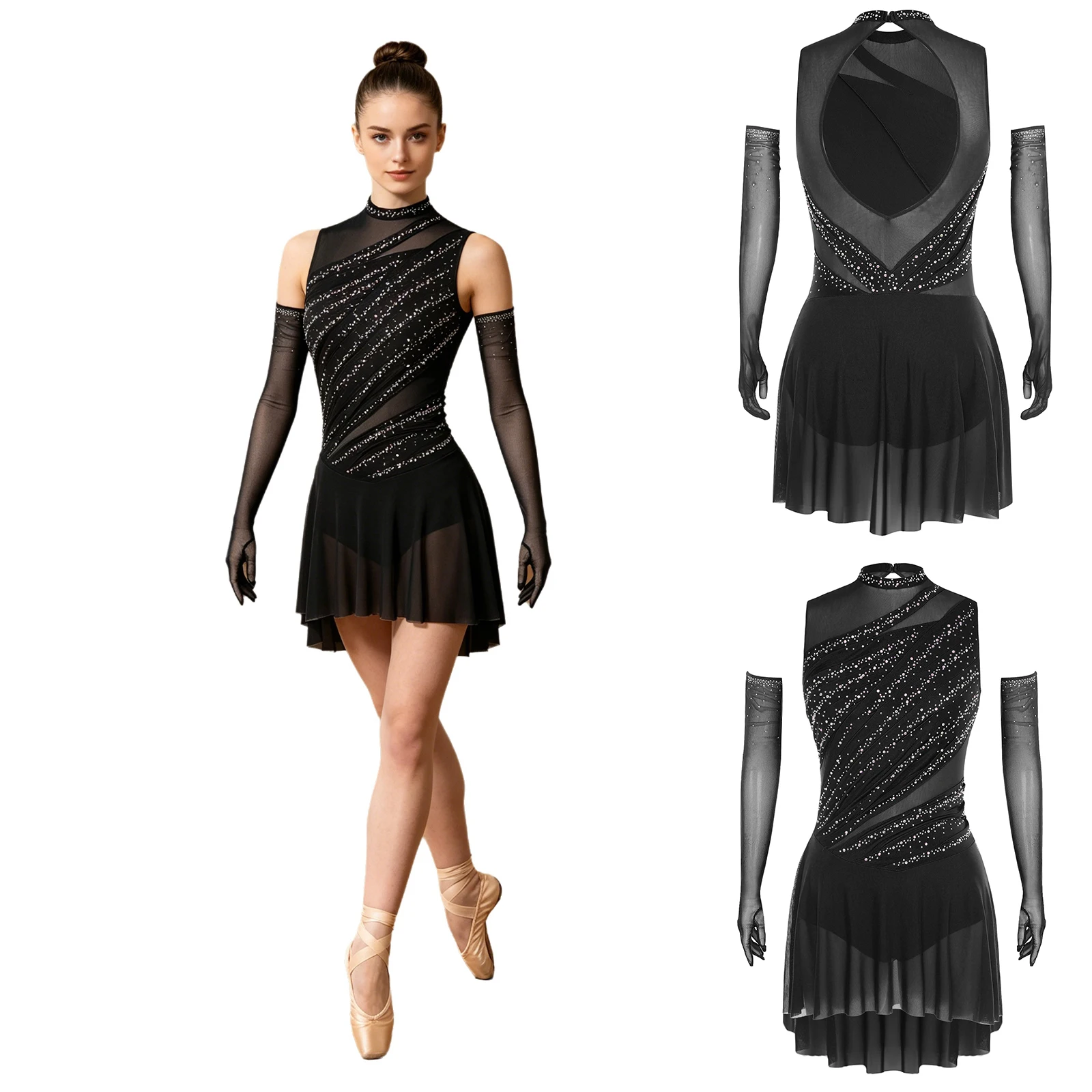 Women Gymnastics Figure Skating Ballet Lyrical Dance Rhinestone Embellished Backless Dress Dancewear for Stage Performance
Women Gymnastics Figure Skating Ballet Lyrical Dance Rhinestone Embellished Backless Dress Dancewear for Stage Performance
