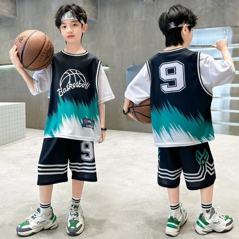 Retro USA Child Basketball Jersey Kids Quick-Drying T-Shirt Shorts Clothes Set 2PCS Sports Suit Boy Summer Casual Sporty Uniform
Retro USA Child Basketball Jersey Kids Quick-Drying T-Shirt Shorts Clothes Set 2PCS Sports Suit Boy Summer Casual Sporty Uniform