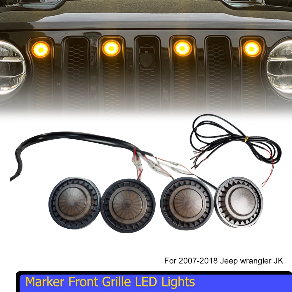 Smoked Amber/white DRL Marker Front Grille LED Lights For 2007-2018 Jeep wrangler JK
Smoked Amber/white DRL Marker Front Grille LED Lights For 2007-2018 Jeep wrangler JK