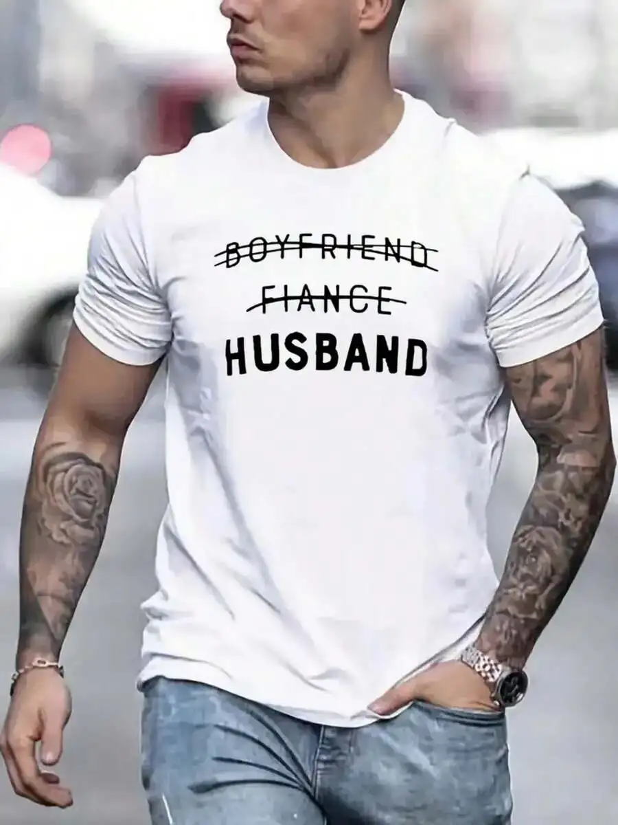 Husband Letter Print Mens Short Sleeve Crew Neck Cotton T-Shirt Casual Daily Wear
Husband Letter Print Mens Short Sleeve Crew Neck Cotton T-Shirt Casual Daily Wear