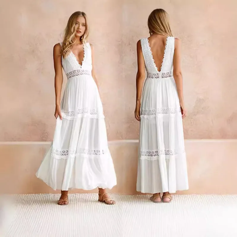 Elegant Lace Midi Dress Deep V Neck Custom Office Lady Dress Fashion Women Clothing
Elegant Lace Midi Dress Deep V Neck Custom Office Lady Dress Fashion Women Clothing
