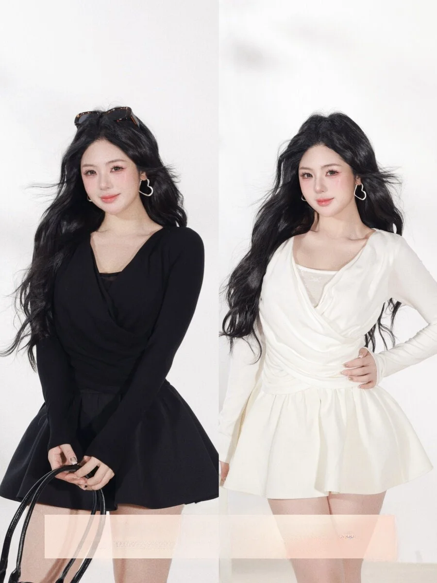 Cute Face Hero Spring Pure Desire Splice Fake Two-Piece High Elastic Top Versatile Half Skirt Long Sleeve Winter Fashion Set
Cute Face Hero Spring Pure Desire Splice Fake Two-Piece High Elastic Top Versatile Half Skirt Long Sleeve Winter Fashion Set