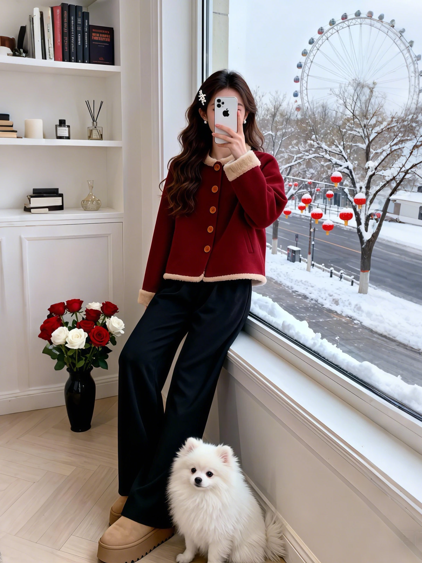 Vintage Wine Red Short Casual Outerwear Women's Fashion Autumn Winter New Chinese Style Top Warm round Neck Button Detail
Vintage Wine Red Short Casual Outerwear Women's Fashion Autumn Winter New Chinese Style Top Warm round Neck Button Detail