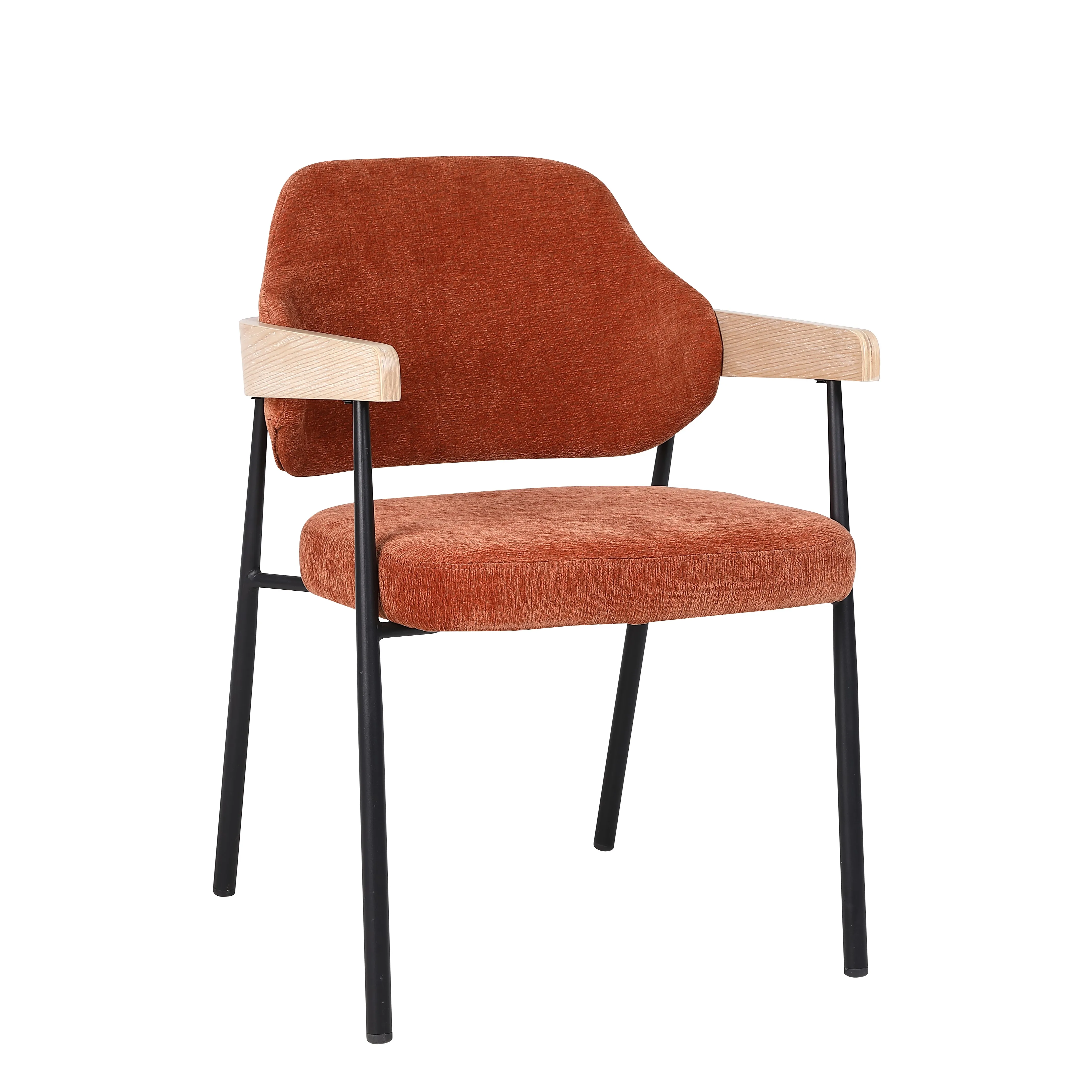 Modern Comfortable Dining Chair Wooden Armrests Iron Legs Fabric Padding Backrest Durable Restaurant Living Room Bedroom
Modern Comfortable Dining Chair Wooden Armrests Iron Legs Fabric Padding Backrest Durable Restaurant Living Room Bedroom