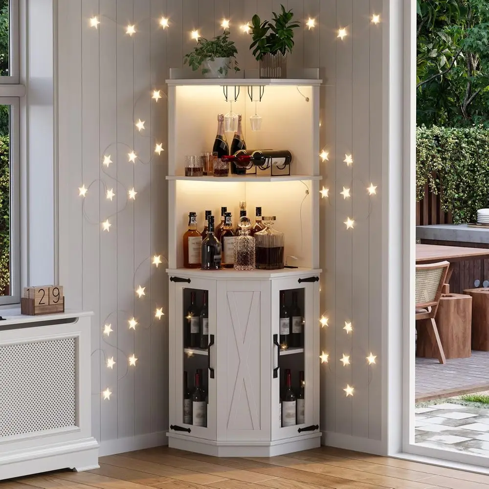 67.3 High Armhouse Wine Storage Cabinet with Barn Door, Acrylic Mirror, and Glass Rack for Home Bar, Dining, Living, or Kitchen,
67.3 High Armhouse Wine Storage Cabinet with Barn Door, Acrylic Mirror, and Glass Rack for Home Bar, Dining, Living, or Kitchen,