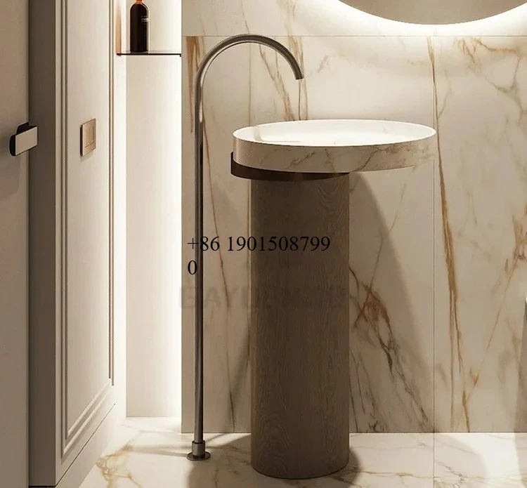 Nordic Creative Art Light Luxury Artificial Marble Hand Washbasin Villa Hotel Homestay Terrace Basin Pillar Basin
Nordic Creative Art Light Luxury Artificial Marble Hand Washbasin Villa Hotel Homestay Terrace Basin Pillar Basin