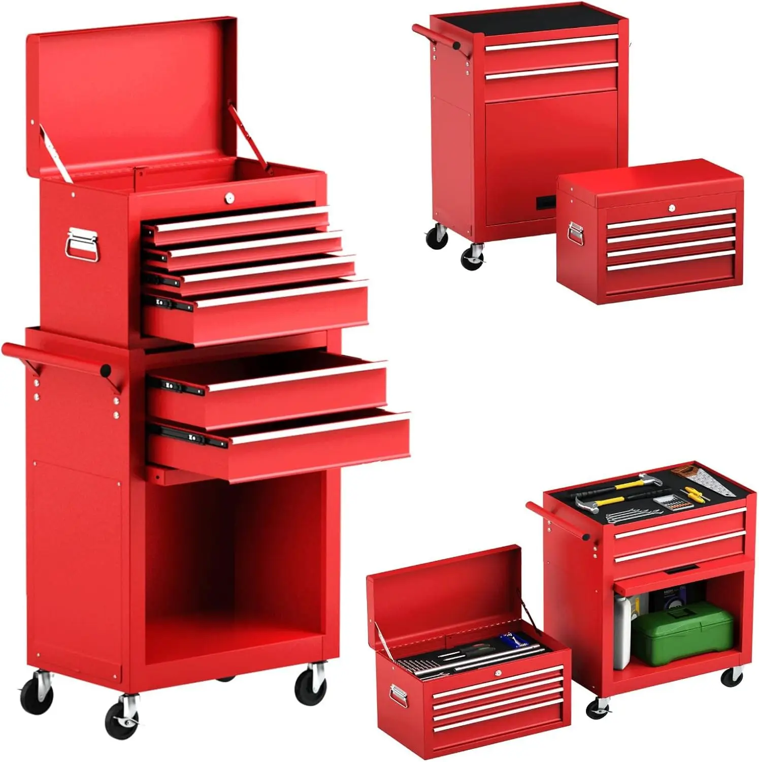 Ironmax 6-Drawer Tool Cabinet On Wheels, Lockable 2 In 1 Tool Box Organizer W/ 4 Wheels & Hooks, Metal Tool Chest For Garage,
Ironmax 6-Drawer Tool Cabinet On Wheels, Lockable 2 In 1 Tool Box Organizer W/ 4 Wheels & Hooks, Metal Tool Chest For Garage,