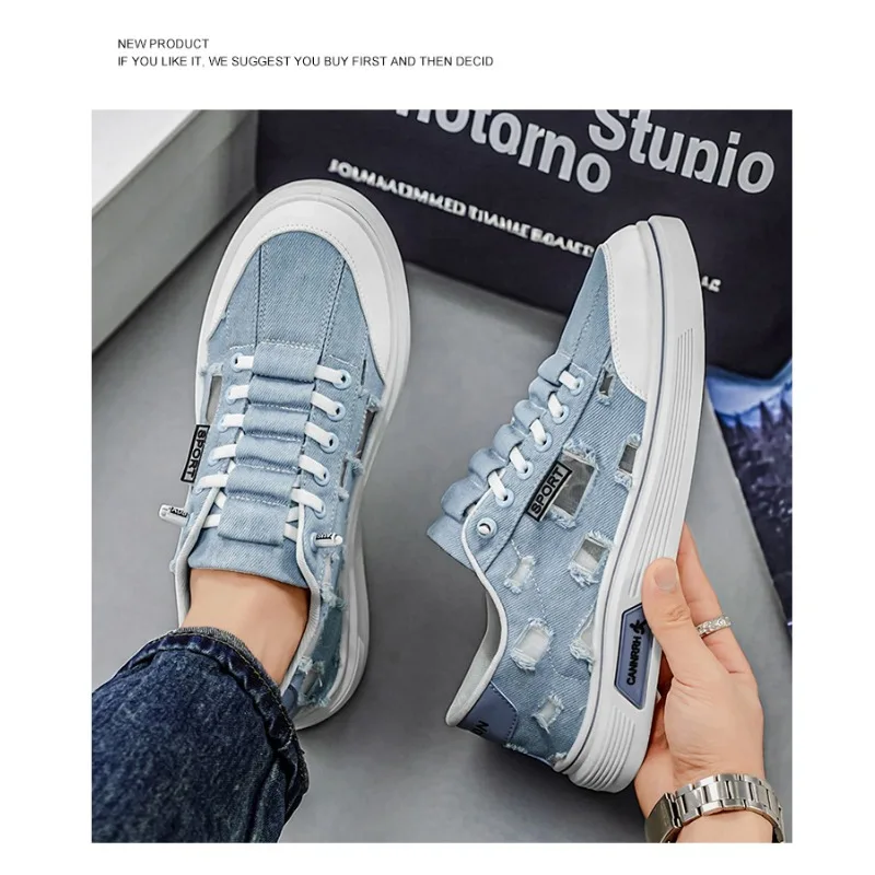 2026 Summer Hollow Ripped Canvas Sneakers For Men Vintage Distressed Soft Rubber Sole Daily Outdoor Walking Skate Footwear
2026 Summer Hollow Ripped Canvas Sneakers For Men Vintage Distressed Soft Rubber Sole Daily Outdoor Walking Skate Footwear