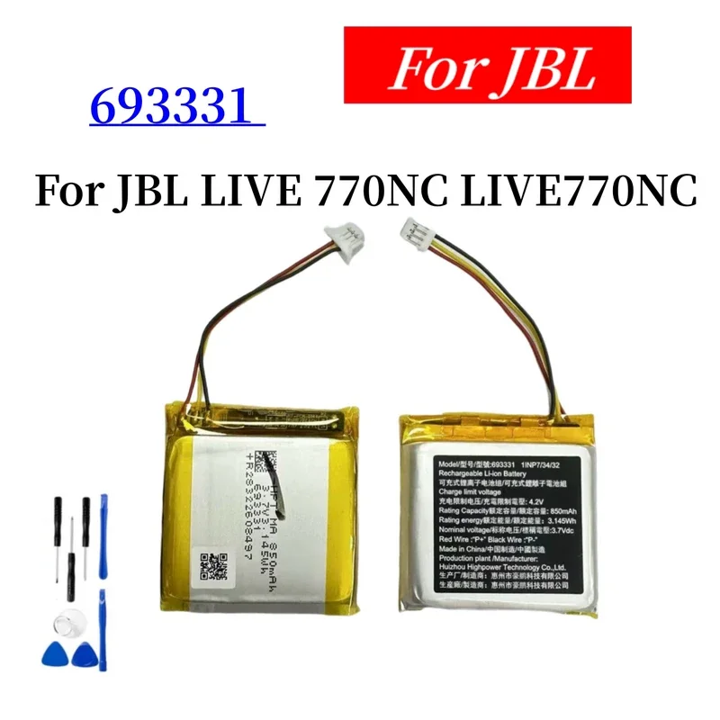 Новые заменяет 850 мАч 693331 Аккумулятор для JBL LIVE 770NC LIVE770NC, аккумулятор для наушников + бесплатные инструменты
Новые заменяет 850 мАч 693331 Аккумулятор для JBL LIVE 770NC LIVE770NC, аккумулятор для наушников + бесплатные инструменты
