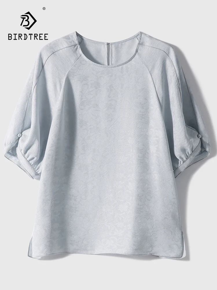 BirdTree-19MM 100%Real Silk Hua Luo Elegant T-Shirt, Half Sleeve O Neck, Women Casual Party Loose Top, 2026 Spring New T63272CC
BirdTree-19MM 100%Real Silk Hua Luo Elegant T-Shirt, Half Sleeve O Neck, Women Casual Party Loose Top, 2026 Spring New T63272CC