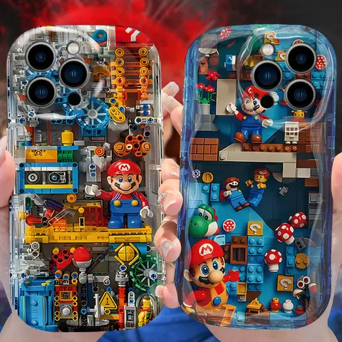 Cartoon Mushroom Wave Phone Case for iPhone 16 15 14 Pro Max 13 12 Mini 11 XS X XR 8 7 Plus 2022 2020 Shockproof Silicone Cover