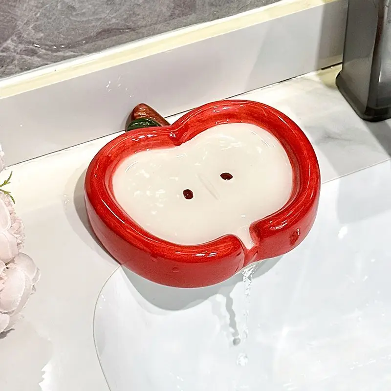 Apple Ceramic Drain Soap Box Toilet Creative Simple Cute High-end Decoration Household Bathroom Wash Basin Fruit Shape Soap Box
Apple Ceramic Drain Soap Box Toilet Creative Simple Cute High-end Decoration Household Bathroom Wash Basin Fruit Shape Soap Box