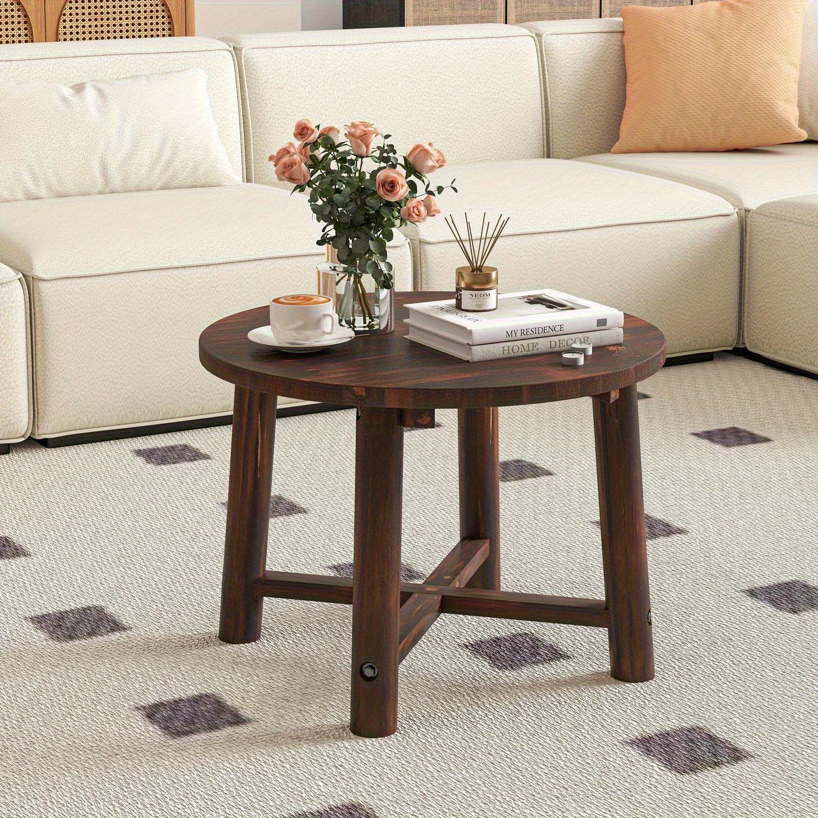 Outdoor Side Table, Patio End Table with Solid Wood Structure, Small Round Coffee Table for Garden, Deck, Poolside & Indoors, Brown
Outdoor Side Table, Patio End Table with Solid Wood Structure, Small Round Coffee Table for Garden, Deck, Poolside & Indoors, Brown