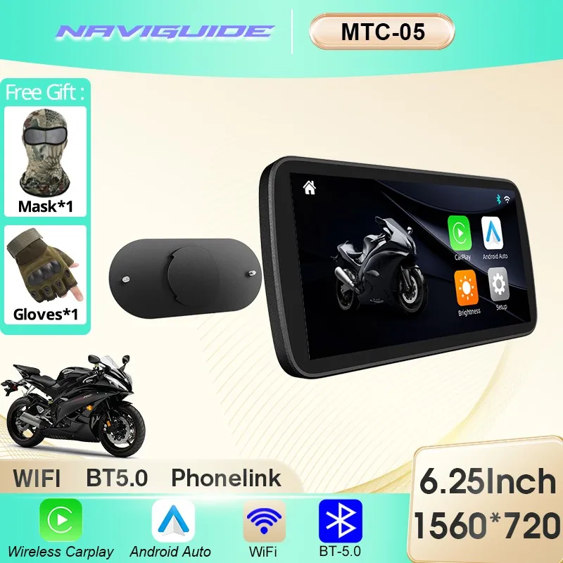 NAVIGUIDE MTC-05 6.25" Motorcycle Navigation Portable Digital Motorcycle Dashboard Display Screen Wireless CarPlay Android Auto
NAVIGUIDE MTC-05 6.25" Motorcycle Navigation Portable Digital Motorcycle Dashboard Display Screen Wireless CarPlay Android Auto
