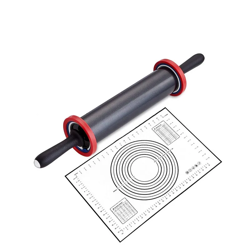 LMETJMA Stainless Steel Rolling Pin with Thickness Rings Heavy Duty Adjustable Roller for Dough With Silicone Baking Mat KC0097
LMETJMA Stainless Steel Rolling Pin with Thickness Rings Heavy Duty Adjustable Roller for Dough With Silicone Baking Mat KC0097