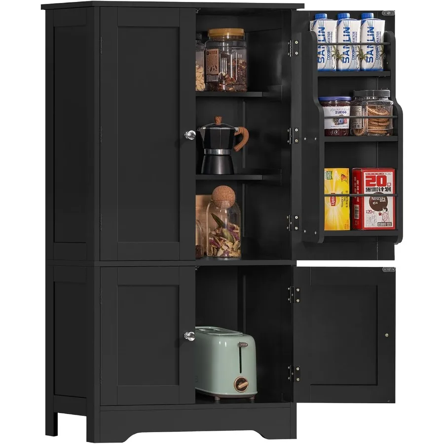 Шкаф для хранения с 4 дверцами и 6 полками для кухни, гостиной, столовой и ванной комнаты, современная черная кухонная кладовая с достаточной полкой
Шкаф для хранения с 4 дверцами и 6 полками для кухни, гостиной, столовой и ванной комнаты, современная черная кухонная кладовая с достаточной полкой