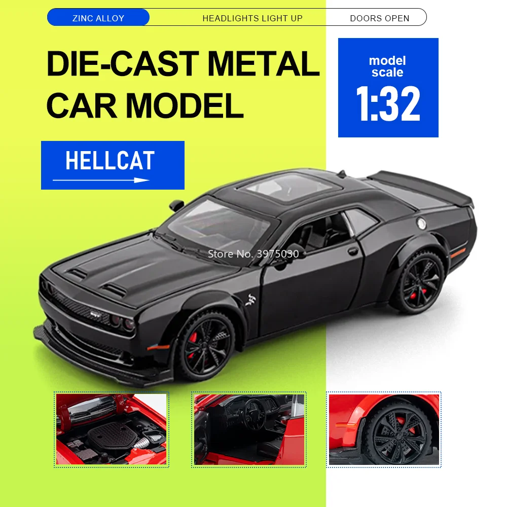 1:32 Challenger SRT Hellcat Charger Alloy Diecast Miniature Car Toy Model Doors Opened Pull Back Rubber Tire Vehices Friend Gift
1:32 Challenger SRT Hellcat Charger Alloy Diecast Miniature Car Toy Model Doors Opened Pull Back Rubber Tire Vehices Friend Gift