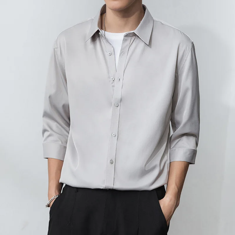 Spring Summer Shirt Men Fashion Grey Long Sleeve Youth Shirt Plus Size Boys Casual Business Office Wear Shirts Button Up Top 3xl
Spring Summer Shirt Men Fashion Grey Long Sleeve Youth Shirt Plus Size Boys Casual Business Office Wear Shirts Button Up Top 3xl